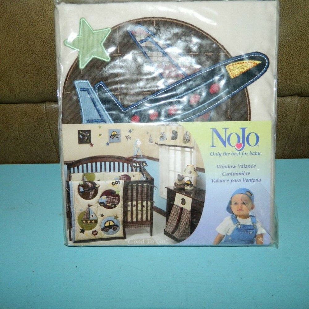 NoJo "GOOD TO GO" Nursery Window Valance Airplane Car Sailboat
